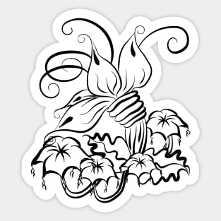 Fantasy Flower Line Art You Color Sticker